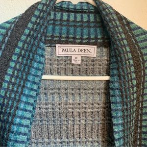 Paula Deen Waterfall Cardigan Cascading 2X Blue Gorgeous